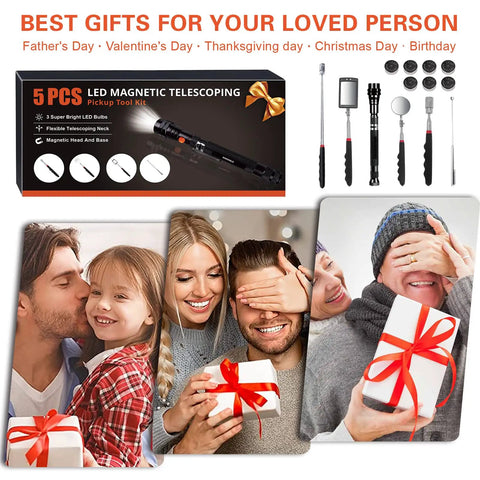 Telescoping Magnetic Pickup Tool Set With 1 Lb And 15 Lb Magnetic Probes shown as a gift option for Father's Day.