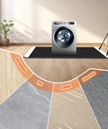 Oversized Heavy Duty Moving Sled With Tough Nylon Pull Cables yard glide mat under a washing machine on various flooring types.