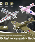 Three Hawker Hurricane 1 to 48 Scale Model Kits For Grownups WWII RAF Fighter Aircraft Display Model Snap Fit Plastic Airplane Kits