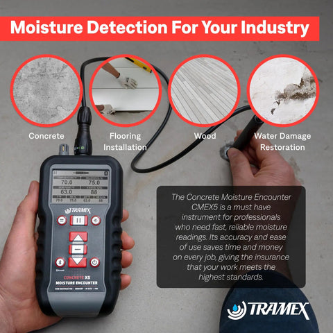 Non Destructive Digital Moisture Meter For Concrete And Wood With CMEX5, Instant Moisture Content And Relative Humidity Readings, Pin And RH Probes, Cool Quick Tool For Slabs, Flooring, Screeds, And Building Materials.