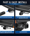 Installation steps for 2.5 Inch To 2 Inch Trailer Hitch Adapter Reducer With Lock Pin For Truck RV Tractor Boat Bike And Cargo Carrier