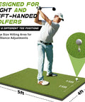 Man swinging golf club on Ultra Thick 36mm Golf Mat 5x4ft Heavy Duty Hitting Mat For Indoor Outdoor Practice Elite Artificial Turf