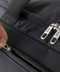 Zipper Pull Replacement Kit Four Pcs Detachable Metal Zipper Tabs For Luggage Backpacks And Suitcases Gun Black Easy Install Repair Handle Extension For Quick Fix No Sewing Required shown installed on black bag zipper