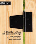 Heavy Duty Gate Hinges Three And A Half Inch Black Iron With Rust Resistant Powder Coat on Wooden Fence
