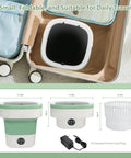 Portable Washing Machine Foldable Mini Washer With Spin Cycle Deep Cleaning Compact Laundry Setup No Sweat Daily Freshening in suitcase.