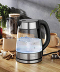 Fast Boil Electric Kettle For Coffee And Tea 1.7L Water Boiler 1500W Borosilicate Glass on kitchen counter
