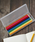 Open white 4 Piece Plastic Pencil Case Set With Hinged Lid And Snap Closure For Pencils Pens Drill Bits And Office Supplies White.