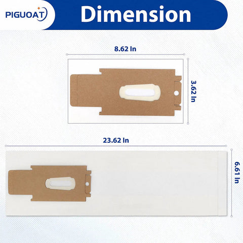 Dimensions of 20 Pack Vacuum Bags Compatible With XL Upright Vacuum Cleaners Type CC XL5 XL7 XL21 2000 3000 4000 7000 8000 9000 Series All Upright Vacuums Premium Replacement Easy Fit Dust and Dirt Pickup