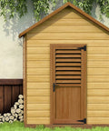 Wooden shed with door featuring 10 Inch T Strap Heavy Duty Door Hinges Black Tee Hinge For Wood Fences Gardens Barn Doors And Gates