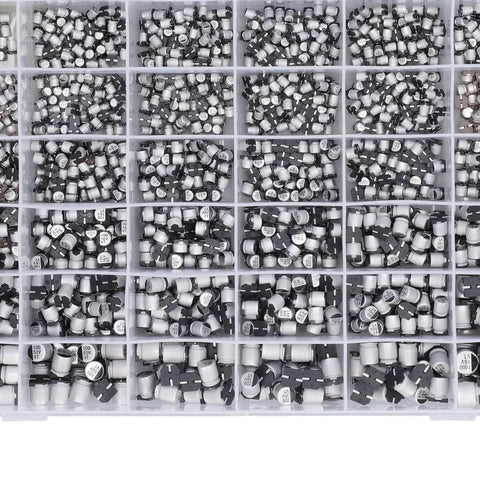 1520Pcs SMD Electrolytic Capacitor Kit With 36 Values From 1uF To 1000uF Aluminum Storage Box Pro Grade Gear