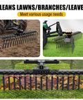 50 Inch Landscape Rake For Category Zero Tractors With Three Point Hitch And Five Position Angle Adjustment, Steel Powder Coated Black