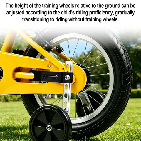 2 Pack Axle Extenders And Stabiliser Extension Bolts For Kids Bicycle Training Wheels Fits 12 To 24 Inch Bikes shown installed