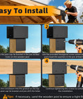 6x6 Post Brackets Four Pack Heavy Duty Wood Connectors For Post To Beam Connections And Outdoor Structure Support Reinforces Decks Fences And Railings With Beefy Steel Build And Easy Install showing install steps on a wood post and beam