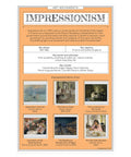 Impressionism poster from Six Dope Art Movements Poster Set For Classrooms Featuring Expressionism, Surrealism, Baroque, Impressionism, Cubism, And Futurism, 12 x 18 Inch Classroom Decor Satin Paper Made In USA Ideal For K12 Teachers And Students.