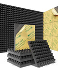 Pro Level Acoustic Foam Panels Self Adhesive 12 Pack Wall Tiles with peel and stick backing, ideal for soundproofing.