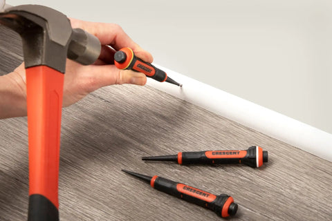 Using 5 Inch Gripped Punch Set With Full Metal Core And Comfort Grip for metalworking, includes 3 Piece Pro Grade Heavy Duty Punch Kit