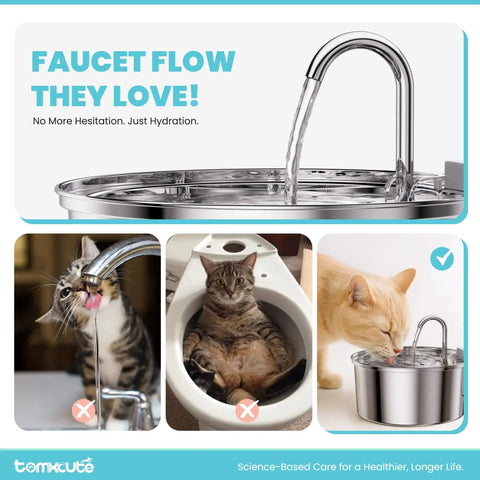 Stainless Steel Cat Water Fountain With 108 Oz Capacity for Cats and Small Dogs, Ultra Quiet Metal Pet Water Fountain