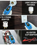 Go-To Circuit Breaker Finder Tool With Accessories, 90-135V Digital Breaker Locator, Integrated GFCI Outlet Tester shown in use