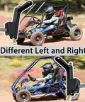 Riders driving off-road go-karts with Left And Right Spindle Steering Knuckle for KT196 CK196 T KT194 196cc go-karts in view