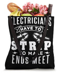 Funny Wire Strippers Electrician Tote Bag For Men Badass Electrical Engineering Gift Heavy Duty Canvas filled with groceries.