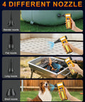 Turbo Charged No Fuss 130000 RPM Electric Air Duster With Light showing four nozzle options for versatile dusting tasks