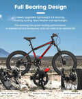 Fat Tire Kids Mountain Bike With 20X4 Inch Fat Tires Dual Disc Brakes Front Suspension 7 Speed All Terrain Ride Black-Red
