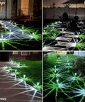 Solar Pathway Lights 10 Pack Outdoor Waterproof LED Stainless Steel illuminating pathways, patio, driveway, yard at night