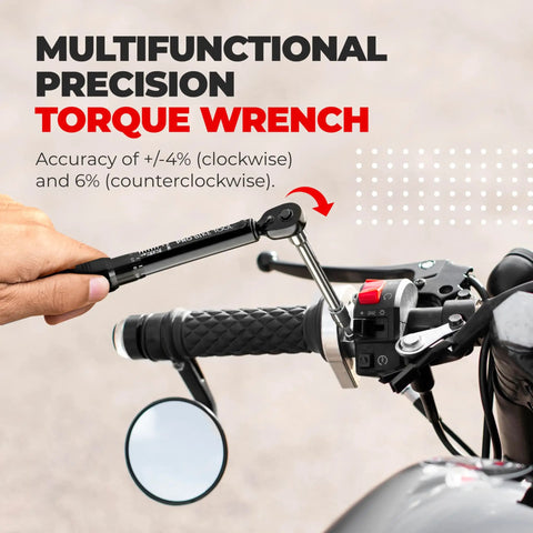 Pro Grade Bike Torque Wrench Set With 2 To 20 Nm Micro Adjustable Torque And Zero Point One Nm Precision used on bike handlebar