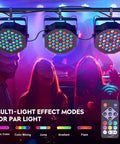People enjoying six in one party lights with nine 18W RGBWA and UV LEDs 8800mAh rechargeable battery wireless for DJs clubs