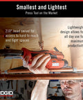 Worker using Ultra Lightweight Mini Press Tool Kit With ProPress Jaws For One Half To Three Quarters Inch in tight space.