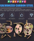 No Sweat 64 Piece M6 One Quarter Inch Brad Hole Tee Nut And Screw Kit Slick Zinc Plated Carbon Steel with flange inserts