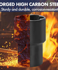 Close-up of Six Piece Lug Nut Remover Socket Set Heavy Duty CrMo Steel with fiery background