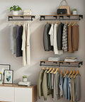 Heavy Duty Wall Mount Clothes Rack Featuring A Solid Wood Top Shelf And Rust Free Steel Framing For A No Fuss Entryway Setup That Bags Outerwear While Your Spot Stays Tight with coats and bags.