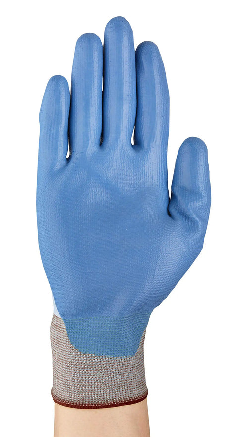 HyFlex Cut Resistant Work Gloves For Men And Women Blue XL 12 Pairs Ultra Lightweight With Bare Handed Feel And Tactility PU Coated