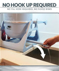 Hand filling the Compact Manual Portable Washing Machine For Apartments And Rvs No Hookups Required with water at a countertop.