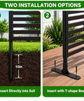 Metal Outdoor Privacy Screen With Stand Freestanding 4 Ft Wide By 6 Ft High Privacy Fence Panel installation options