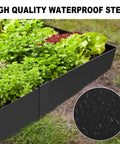 Heavy Duty 4 Inch Galvanized Steel Landscape Edging Kit showcasing waterproof steel border edging in garden with herbs and vegetables.