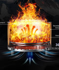 27 Inch Smokeless Outdoor Fire Pit With Water Resistant Cover And Poker Portable Stainless Steel Wood Burning Fireplace airflow system
