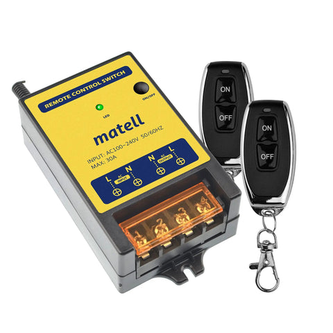Remote RF Switch with 2 remotes, Dope RF Remote Switch For Home And Garage, 110V To 240V, 16A, 300ft Range