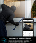 Security footage on phone shows intruder with crowbar, 4MP 2K Outdoor Indoor Wired Security Camera With IP65 Weatherproof, Color Night Vision