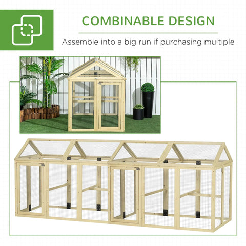 Combinable design of Large Wooden Chicken Coop With Run And Perches For Outdoor Backyard Farm 4.6 By 2.8 Feet Modular