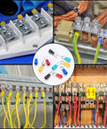 200 Pcs Insulated Wire Connectors Kit With Mixed Ring Spade Butt Fork Quick Disconnect Crimp Terminals for wiring projects