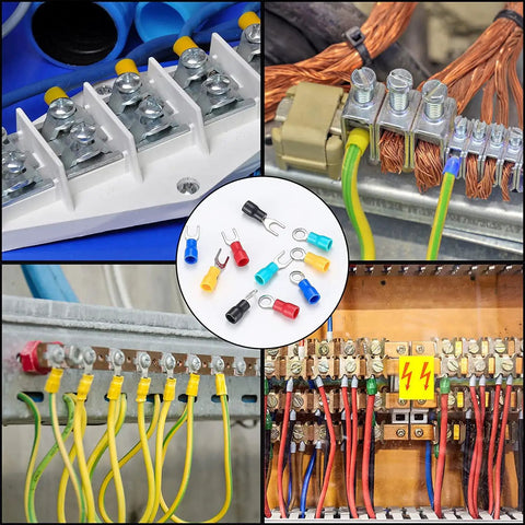 200 Pcs Insulated Wire Connectors Kit With Mixed Ring Spade Butt Fork Quick Disconnect Crimp Terminals for wiring projects