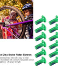 Aluminum Alloy Disc Brake Rotor Bolts 12 Piece Set For Mountain Road And Fixed Gear Bikes Green Screws Lightweight