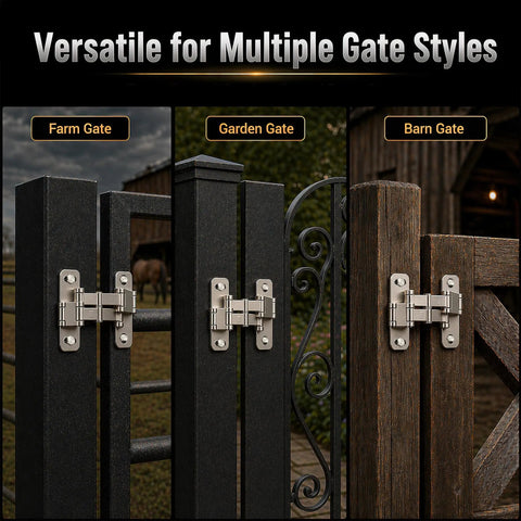 Beefy Heavy Duty Stainless Steel Trap Door Gate Hinges 180 Degree Swing Weld On Mount for square tube gates