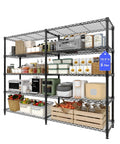 Five Tier Heavy Duty Metal Storage Shelves 60 Inch Wide Wire Shelving Unit Built To Last Holds A Beefy 1325 Lbs Total Load 265 Lbs Per Shelf Corner L Shaped Standing Rack For Garage Kitchen Pantry Basement 13.8 Inch Deep 70.5 Inch High with pantry items