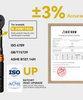 32 Piece Bike Torque Wrench Set With One Quarter Inch Drive Click Wrenches And Bit Kit, Two To Twenty Nm Micro Adjustment shown with calibration certificate