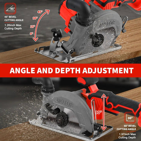 No Frills Hardcore Six Inch Cordless Circular Saw With Brushless Motor And 6200 Rpm Speed Smashes Wood Metal Tile Quick Reliable Match For Milwaukee M18 18v Batteries Tool Only Edition with adjustable depth and angle settings.