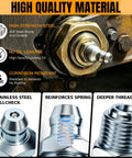 Solid Alloy Grease Nipple Fitting Kit 100 Pieces Sae And Metric Assortment M6 M8 M10 With 1/4 And 1/8 Inch Zinc Plated Rust Proof Seal, steel fitting close-up