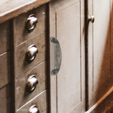 Vintage Bronze Metal Shell Cabinet Handles Set Four Pack Retro Drawer Pulls For Kitchen Cupboards And Dressers 7 Inch